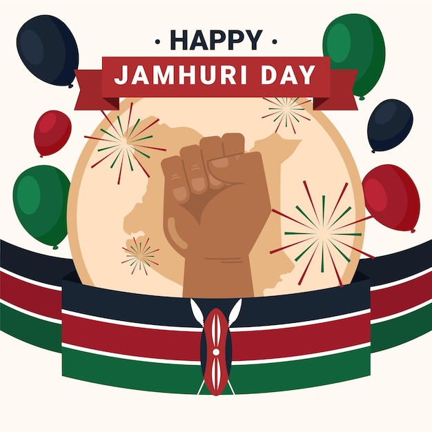 Gratis vector platte ontwerp jamhuri-dag