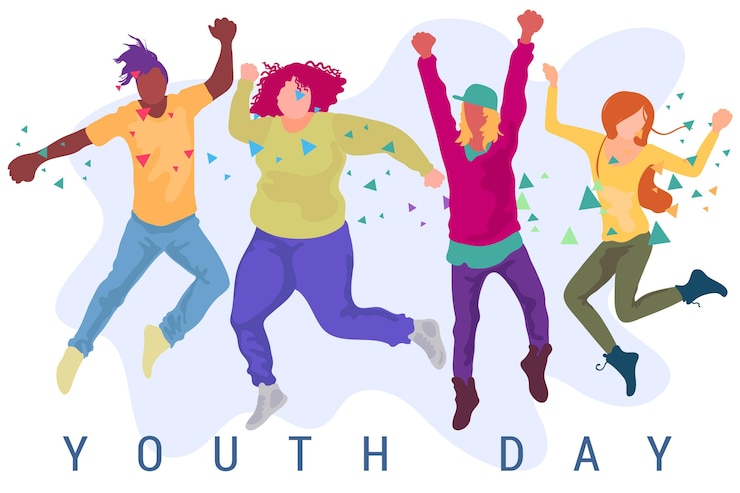 Gratis Vector platte ontwerp jeugddag achtergrond