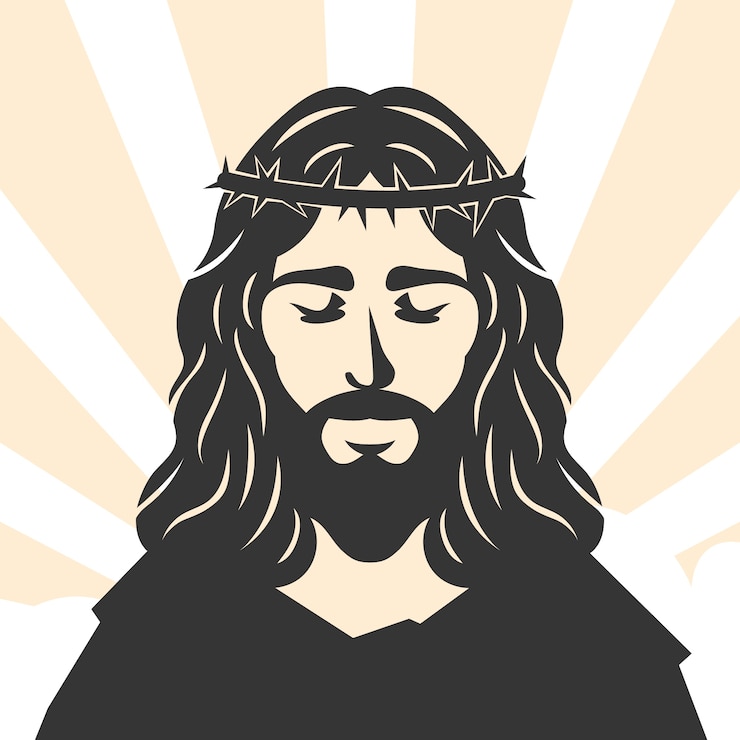 Gratis Vector platte ontwerp jezus silhouet