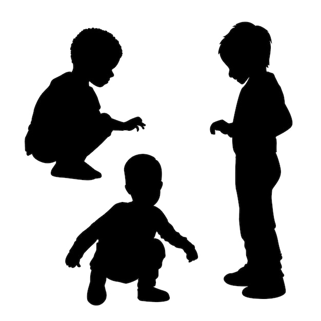 Gratis vector platte ontwerp jongen silhouet