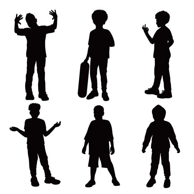 Platte ontwerp jongen silhouet