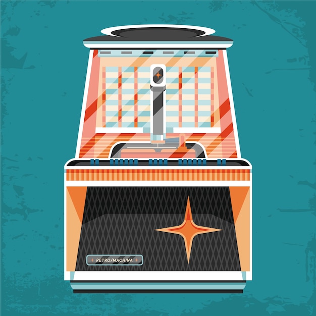 Gratis vector platte ontwerp jukebox illustratie