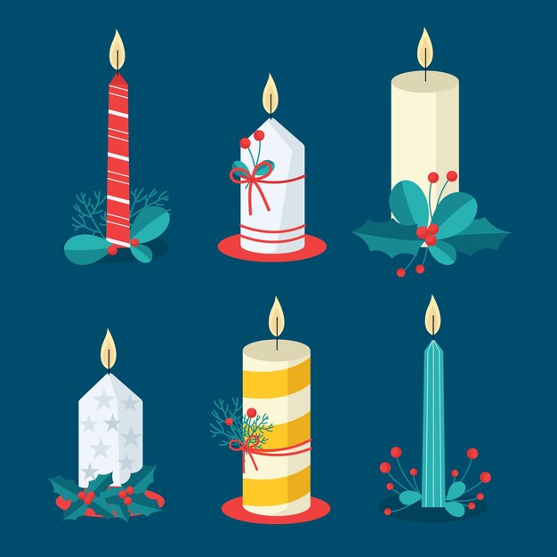 Platte ontwerp kaars Kerstcollectie