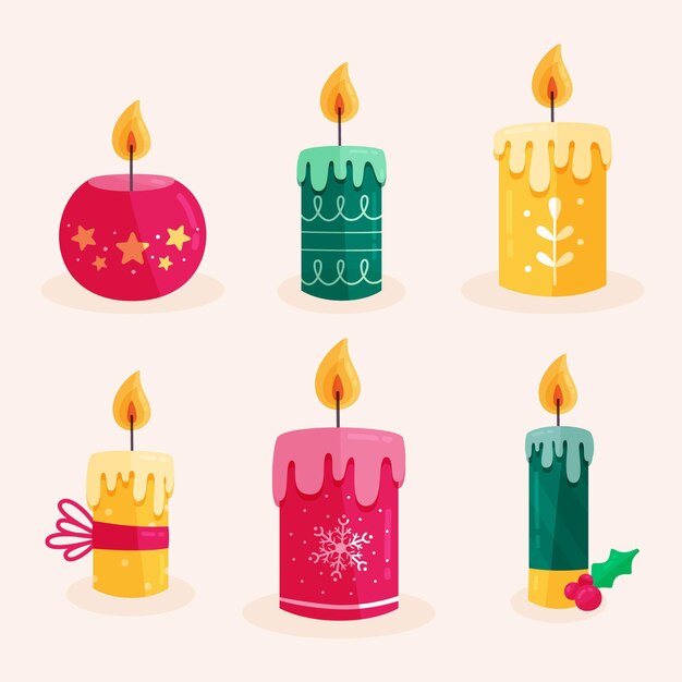 Platte ontwerp kaars kerstcollectie