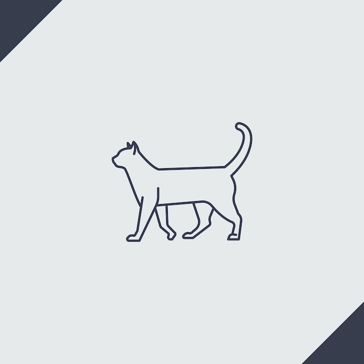 Gratis Vector platte ontwerp kat schets illustratie