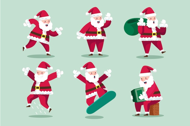 Gratis vector platte ontwerp kerst element collectie