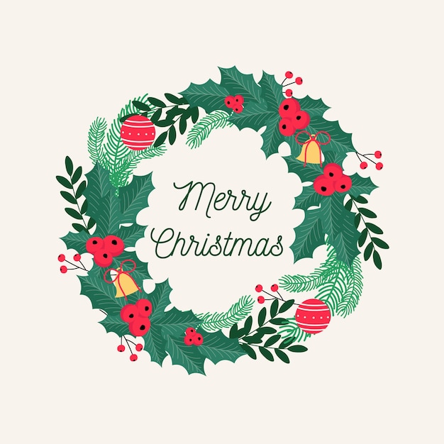 Platte ontwerp kerst krans concept
