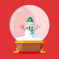 Gratis vector platte ontwerp kerst sneeuwbal globe