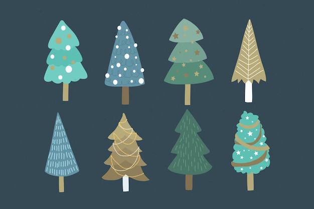 Platte ontwerp kerstboom collectie