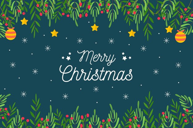 Platte ontwerp kerstboom takken achtergrond