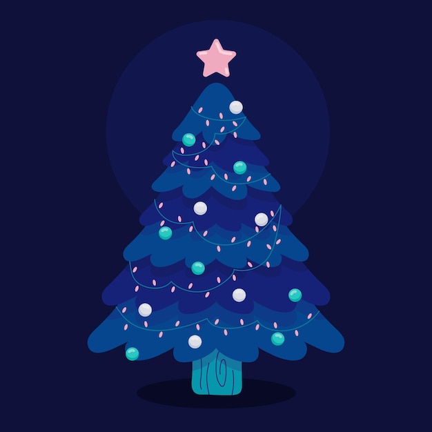 Gratis vector platte ontwerp kerstboom