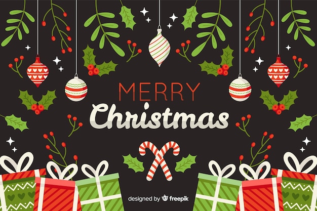 Platte ontwerp Kerstmis achtergrond