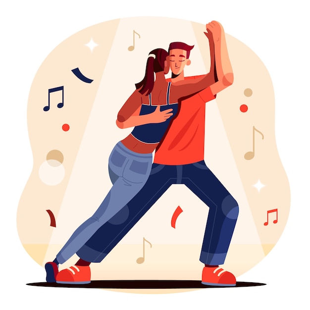 Gratis vector platte ontwerp kizomba illustratie