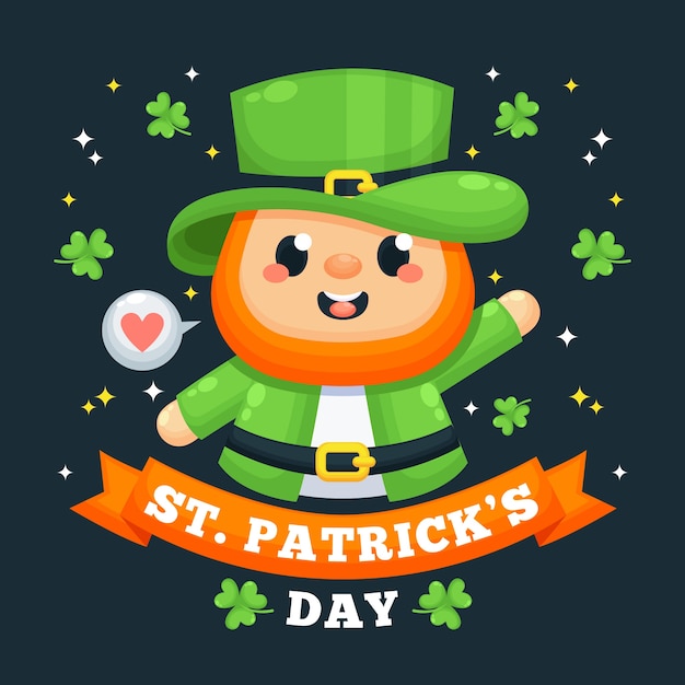 Platte ontwerp kleurrijk concept voor st. patrick's dag