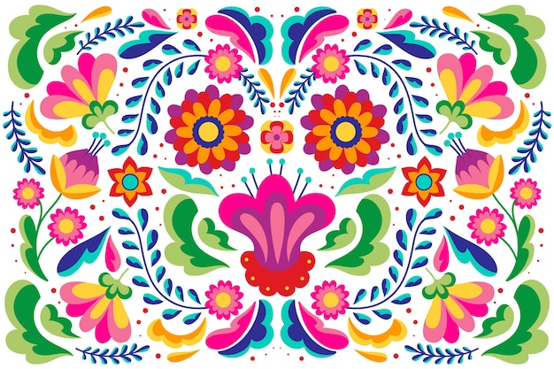 Platte ontwerp kleurrijke mexicaanse achtergrond