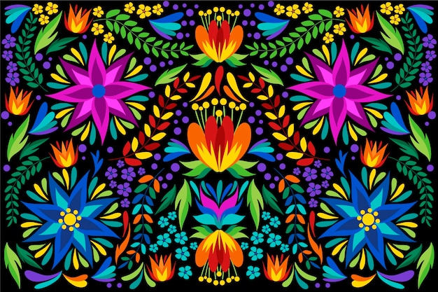 Platte ontwerp kleurrijke Mexicaanse achtergrond