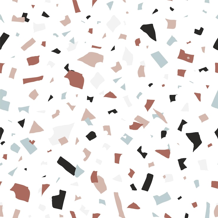 Gratis Vector platte ontwerp kleurrijke terrazzo patroon