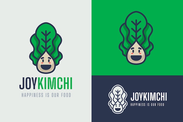 Platte ontwerp Koreaans eten logo ontwerp