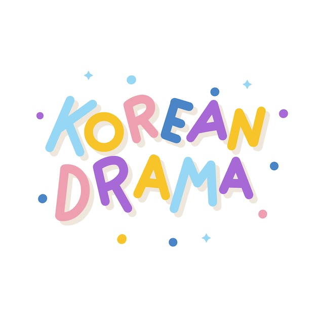 Gratis vector platte ontwerp koreaanse drama-belettering