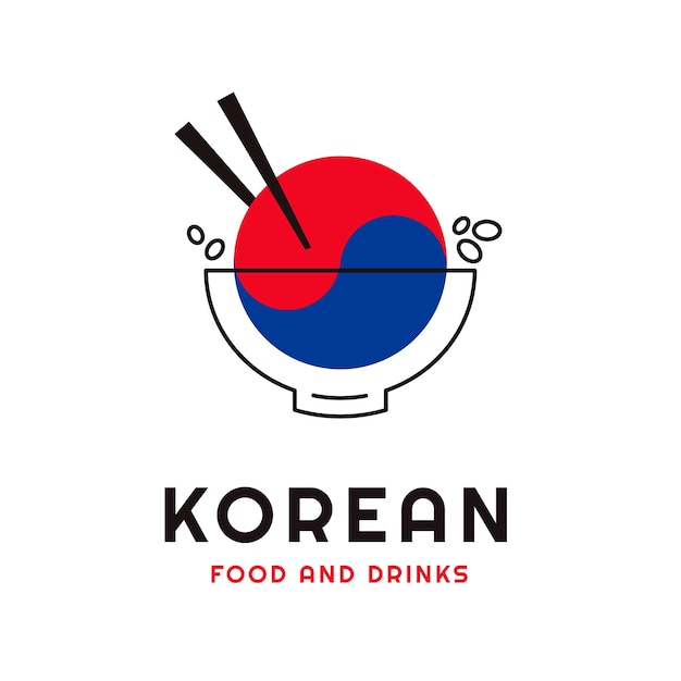 Gratis vector platte ontwerp koreaanse logo sjabloon