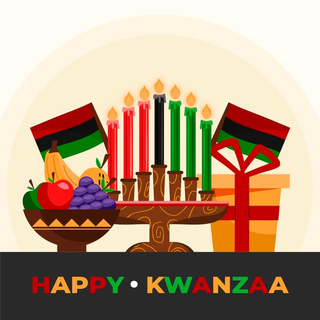 Platte ontwerp kwanzaa concept