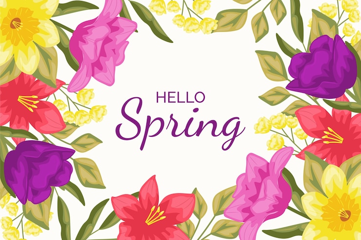 Gratis Vector platte ontwerp lente achtergrond