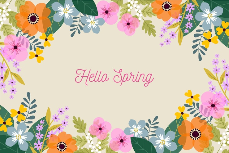 Gratis Vector platte ontwerp lente achtergrond