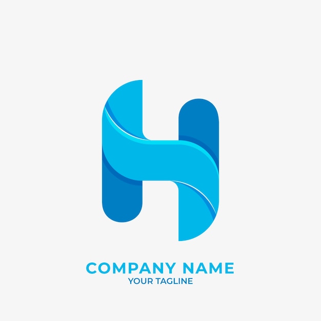 Platte ontwerp letter h logo sjabloon