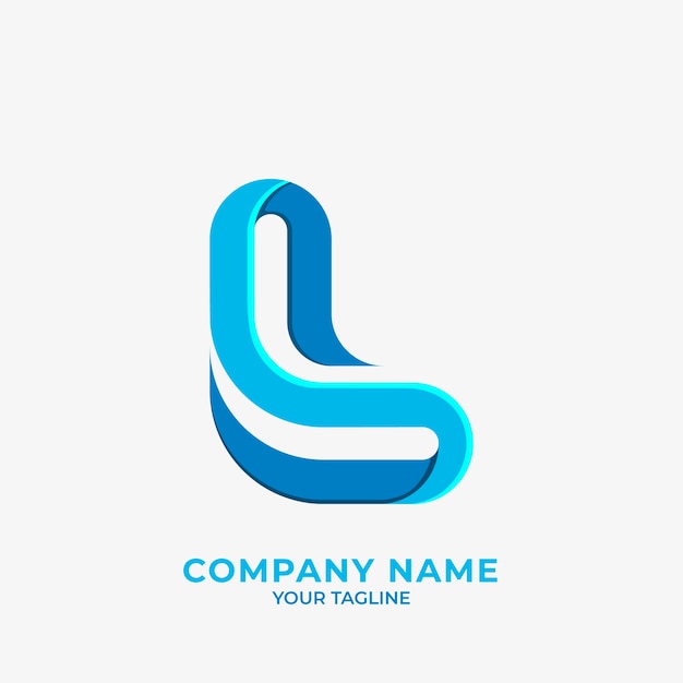 Platte ontwerp letter l logo sjabloon