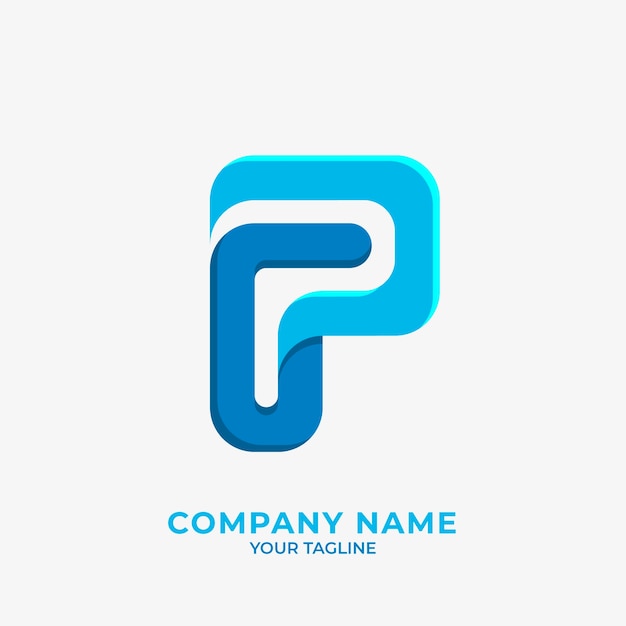 Platte ontwerp letter p logo sjabloon