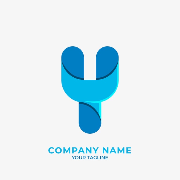 Platte ontwerp letter y logo sjabloon