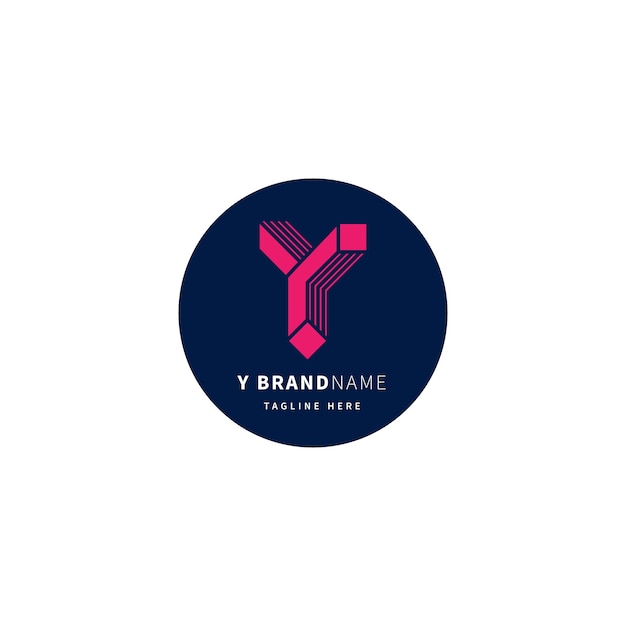 Platte ontwerp letter y logo sjabloon