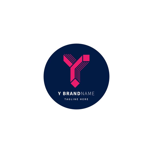 Platte ontwerp letter y logo sjabloon