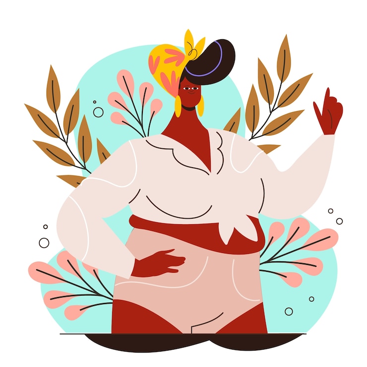 Gratis Vector platte ontwerp lichaam positieve illustratie