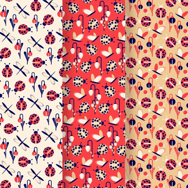 Platte ontwerp lieveheersbeestje patroon collectie