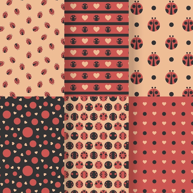 Platte ontwerp lieveheersbeestje patroonpakket