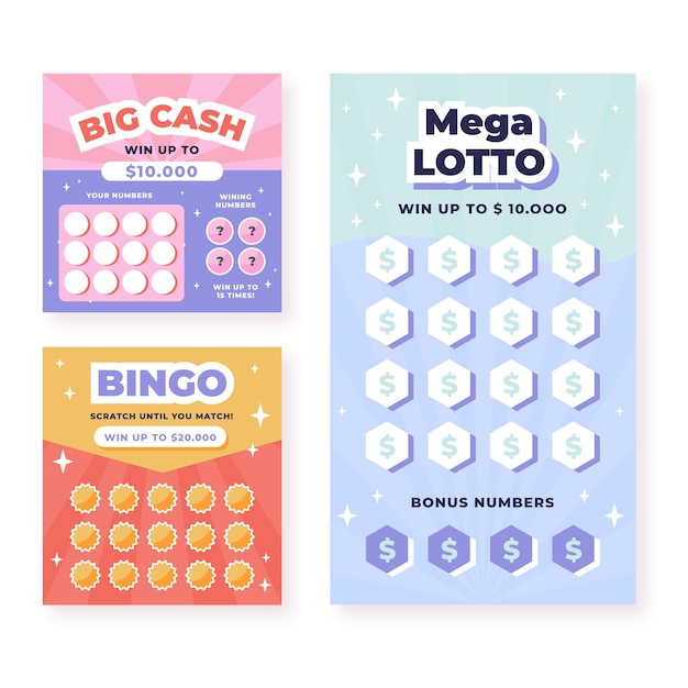 Gratis vector platte ontwerp loterij ticket illustratie