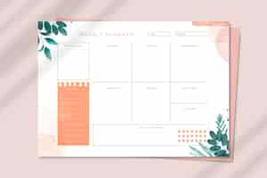 Gratis vector platte ontwerp maaltijdplanner ontwerp