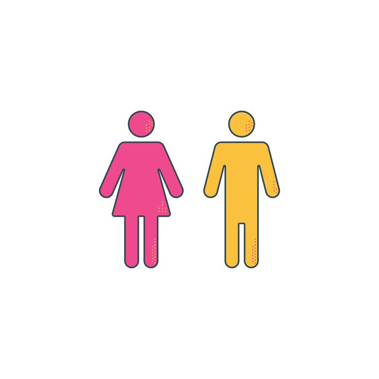 Gratis Vector platte ontwerp mannelijke vrouwelijke symbolen