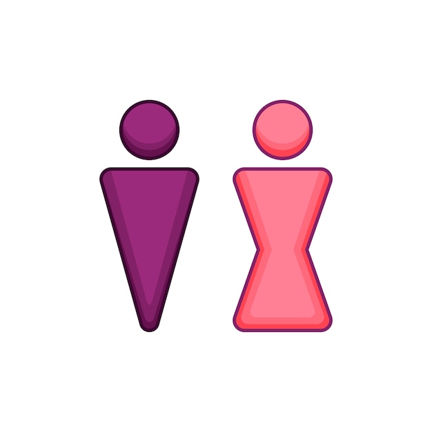 Gratis vector platte ontwerp mannelijke vrouwelijke symbolen