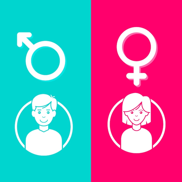 Gratis Vector platte ontwerp mannelijke vrouwelijke symbolen