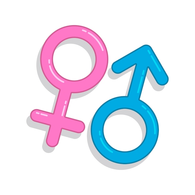 Platte ontwerp mannelijke vrouwelijke symbolen
