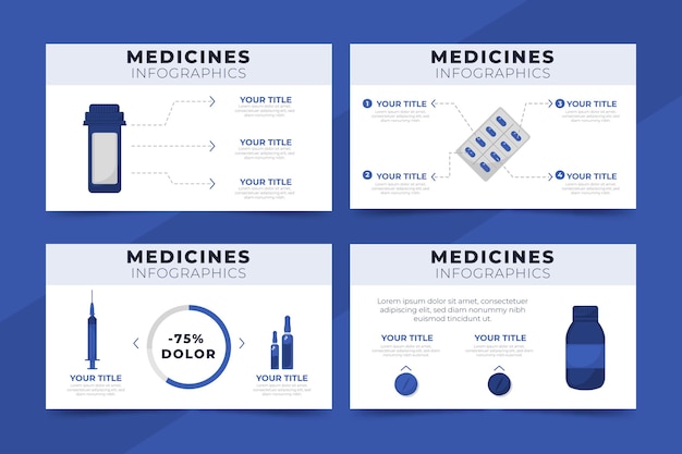 Gratis vector platte ontwerp medicijnen infographics