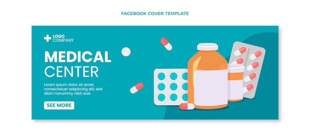 Platte ontwerp medisch centrum facebook cover