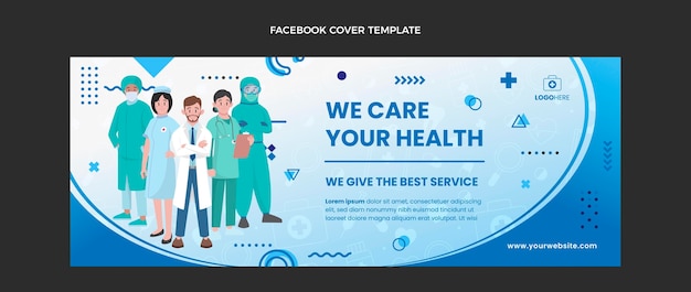 Gratis vector platte ontwerp medische facebook-omslag