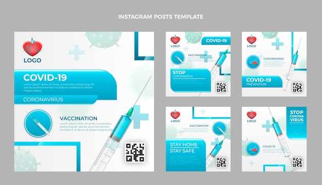 Gratis vector platte ontwerp medische instagram post