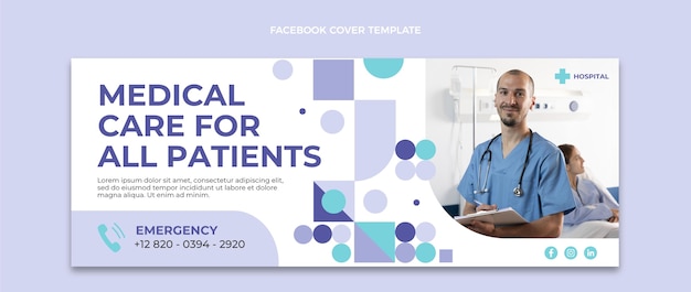 Gratis vector platte ontwerp medische zorg facebook cover
