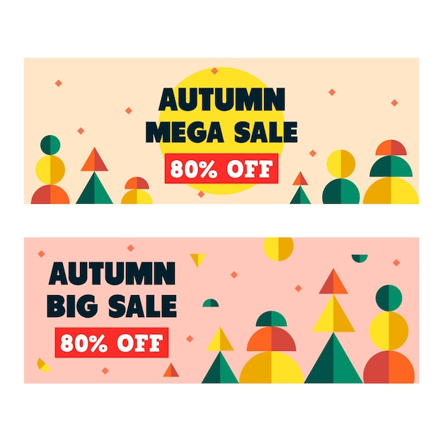 Platte ontwerp mega verkoop herfst banner