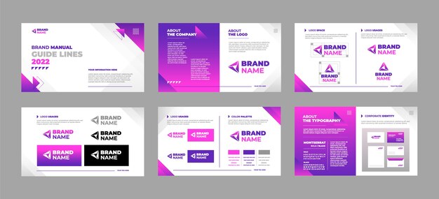 Platte ontwerp merk handleiding brochure