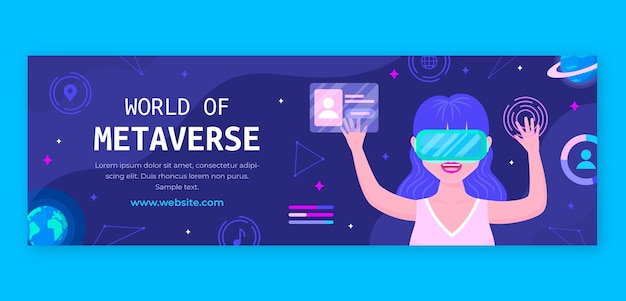 Platte ontwerp metaverse concept twitter header